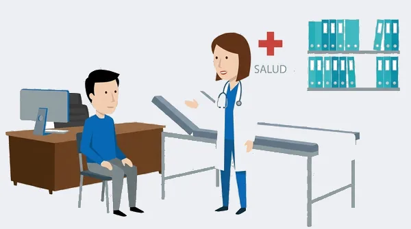 Ilustración de una consulta médica