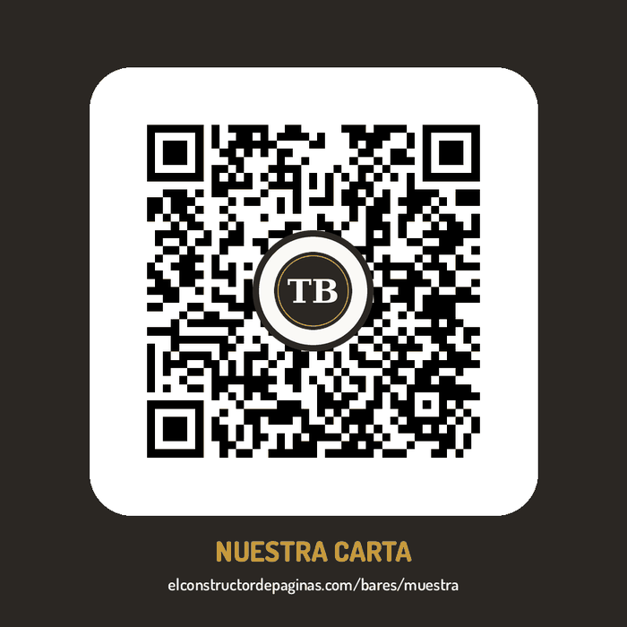 Pegatina cuadrada de «Tu Bar» con el código QR de su carta